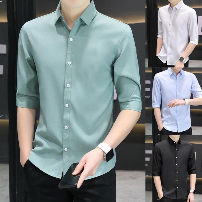 Mens green silk dress shirt