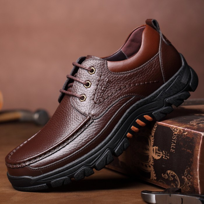 Oxfords leather men's breathable casual dress shoes