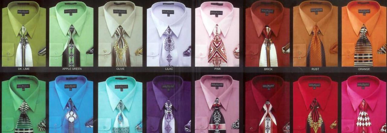 Men's packaged dress shirt tie set