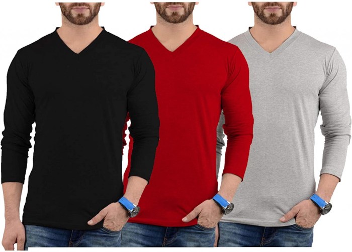 Men's dress v neck t shirts