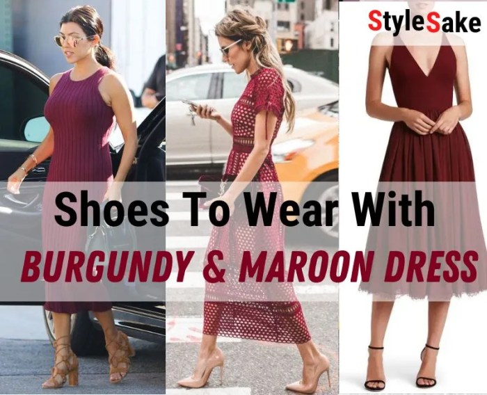 Best color shoes to wear with maroon dress