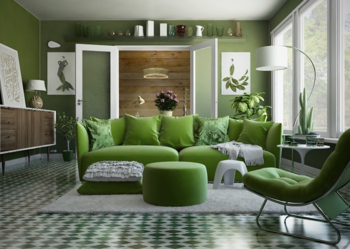 How to decorate a green room