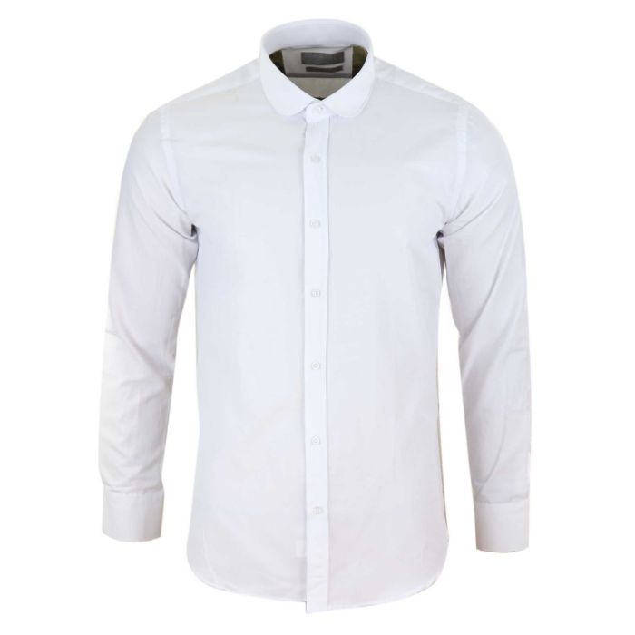 White collared dress shirt mens