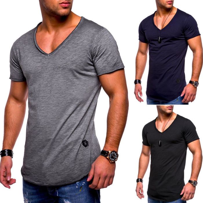 Men's dress v neck t shirts