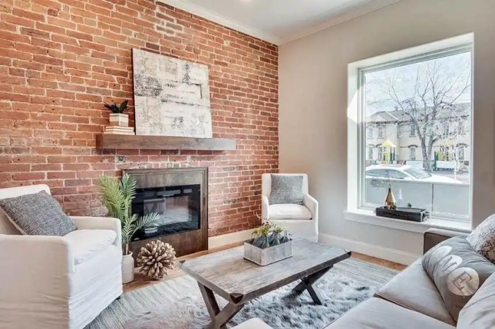 How to decorate brick wall in living room