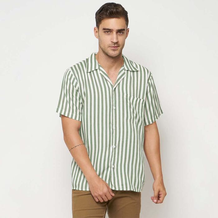 Mens green silk dress shirt